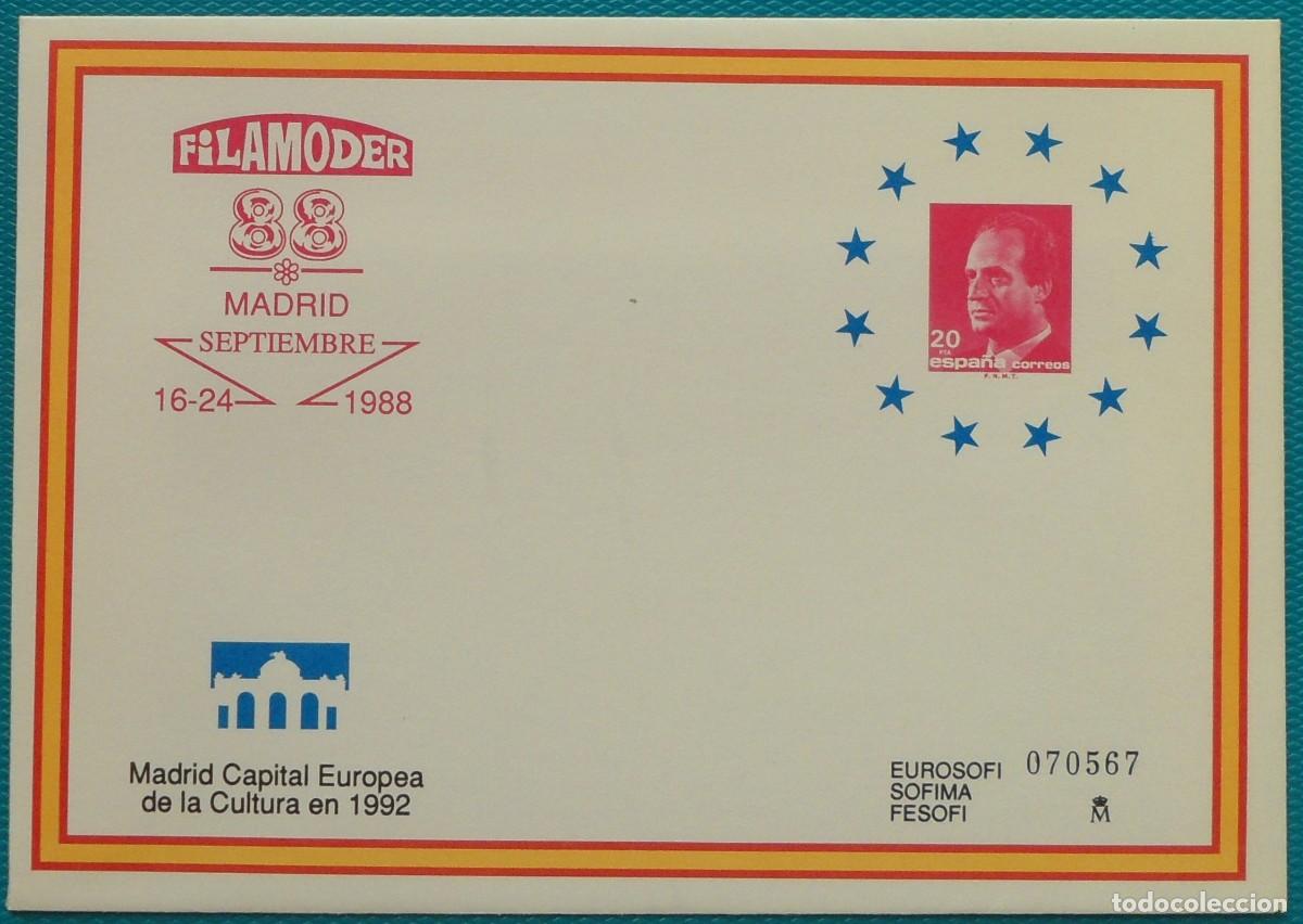 Sellos: 1988-ESPA&Ntilde;A-SOBRES ENTERO POSTALES-VER FOTO-N&ordm;11-FILAMODER 88-MADRID