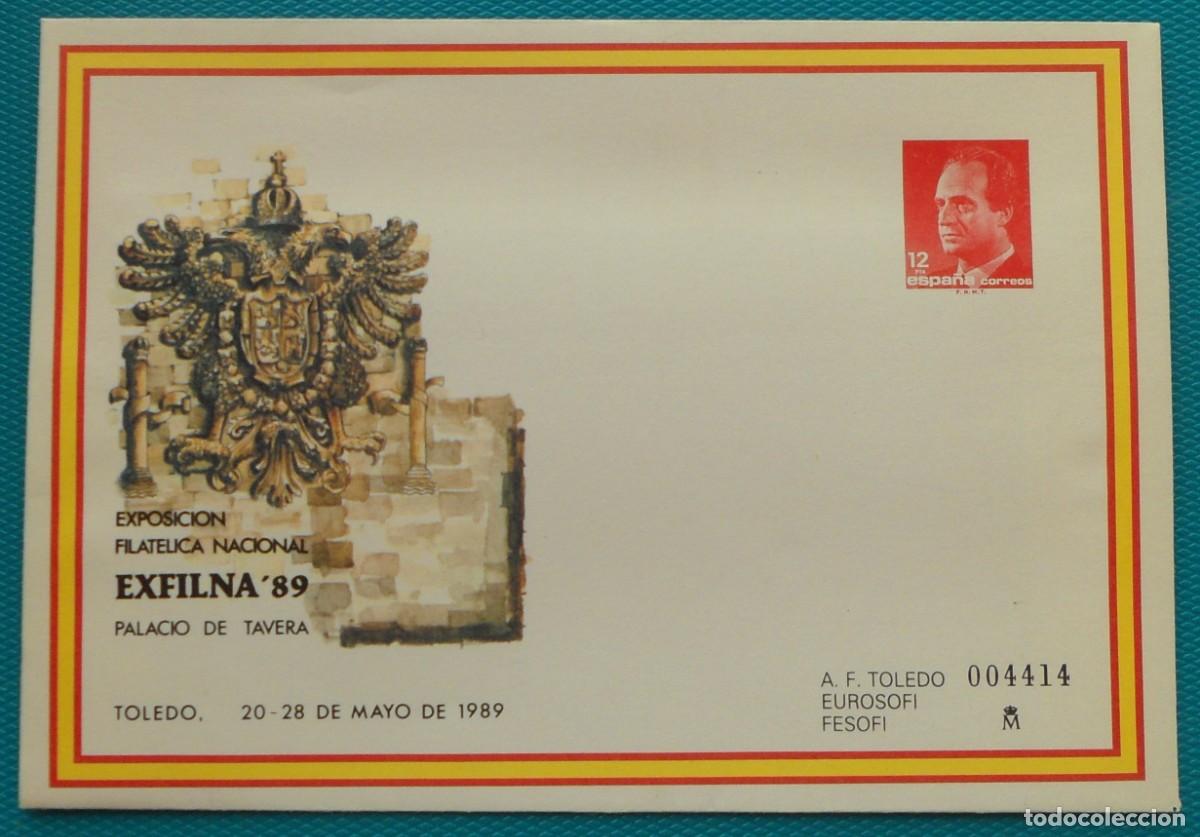 Sellos: 1989-ESPA&Ntilde;A-SOBRES ENTERO POSTALES-VER FOTO-N&ordm;13-EXFILNA 89-TOLEDO