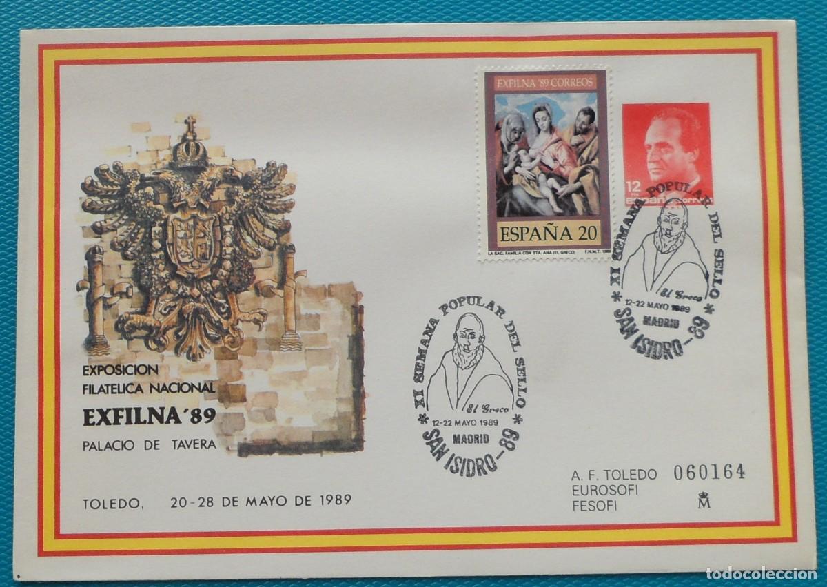 Sellos: 1989-ESPA&Ntilde;A-SOBRES ENTERO POSTALES-VER FOTO-N&ordm;13-EXFILNA 89-TOLEDO