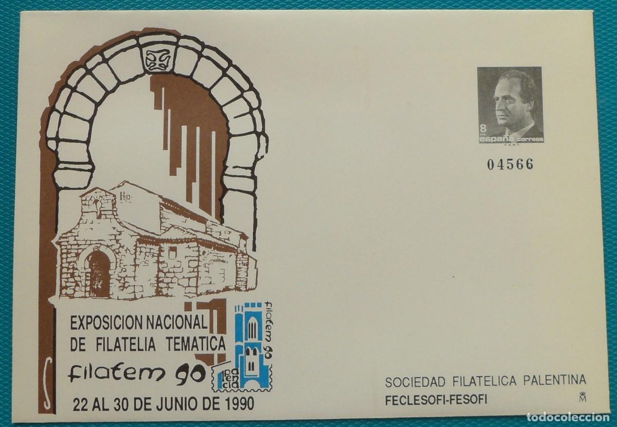 Sellos: 1990-ESPA&Ntilde;A-SOBRES ENTERO POSTALES-VER FOTO-N&ordm;16-FILATEM 90-PALENCIA