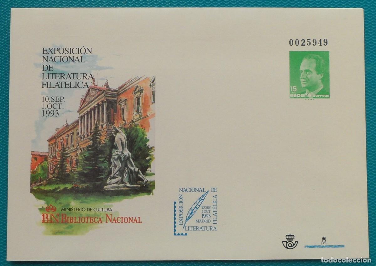Sellos: 1993-ESPA&Ntilde;A-SOBRES ENTERO POSTALES-VER FOTO-N&ordm;19-EXPO.NACIONAL DE LITERATURA FILATELICA-MADRID