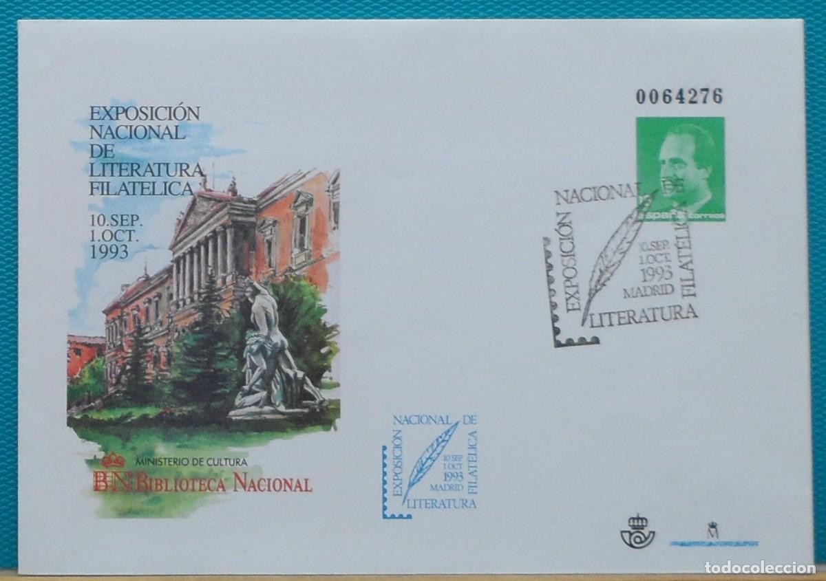 Sellos: 1993-ESPA&Ntilde;A-SOBRES ENTERO POSTALES-VER FOTO-N&ordm;19-EXPO.NACIONAL DE LITERATURA FILATELICA-MADRID