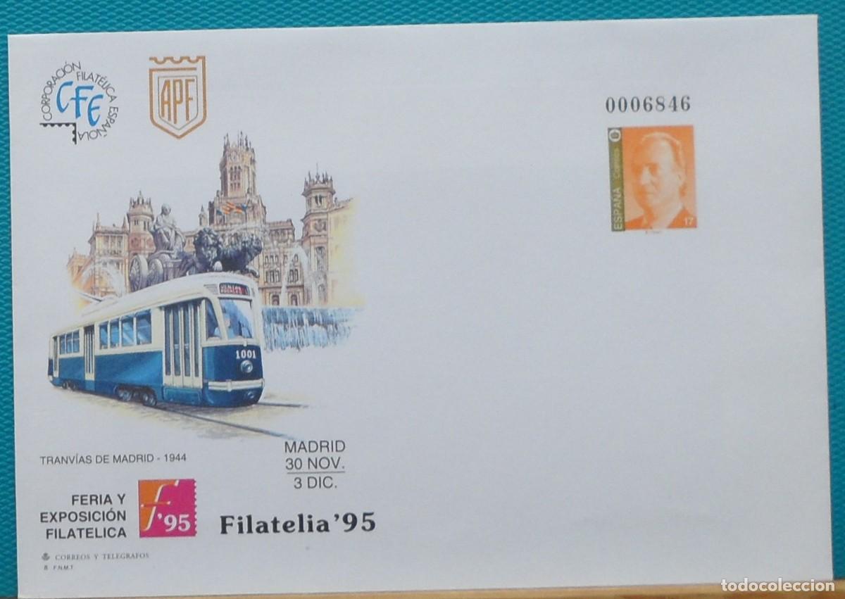 Sellos: 1995-ESPA&Ntilde;A-SOBRES ENTERO POSTALES-VER FOTO-N&ordm;29-FILATELIA 95-MADRID