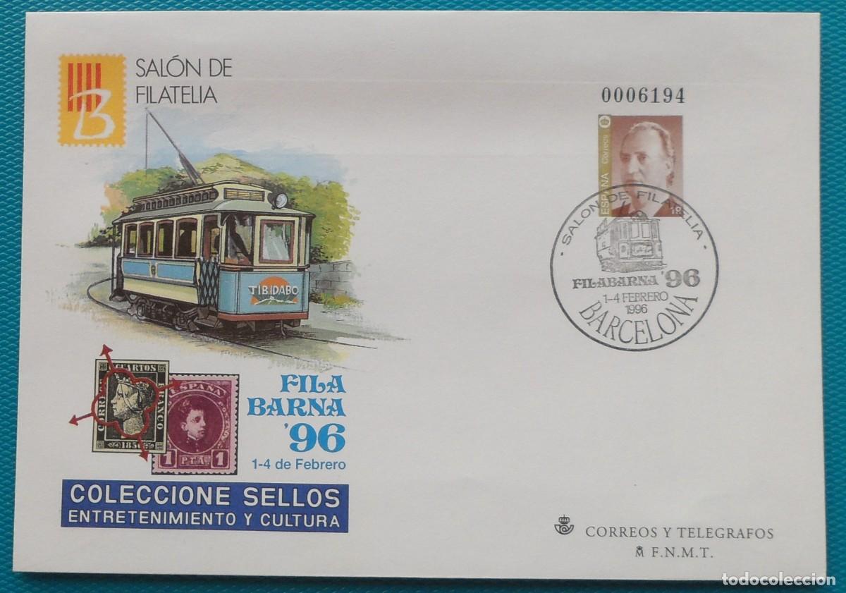 Sellos: 1996-ESPA&Ntilde;A-SOBRES ENTERO POSTALES-VER FOTO-N&ordm;30-FILABARNA 96-BARCELONA