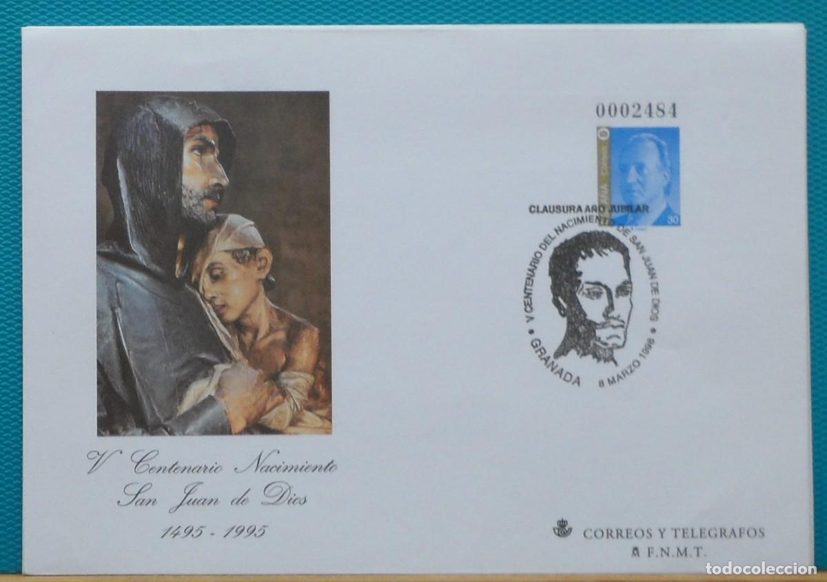Sellos: 1996-ESPA&Ntilde;A-SOBRES ENTERO POSTALES-VER FOTO-N&ordm;31-V CENTENARIO DEL NACIMIENTO DE SAN JUAN DE DIOS-GRA