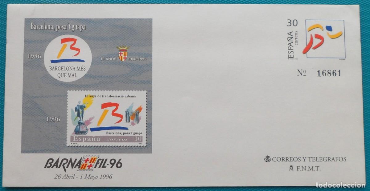 Sellos: 1996-ESPA&Ntilde;A-SOBRES ENTERO POSTALES-VER FOTO-N&ordm;32-BARCELONA