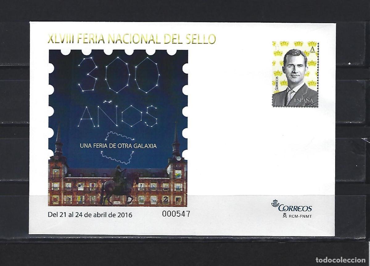 Stamps: SEP 145 ENTERO POSTAL FERIA NACIONAL SELLO 2016 MADRID PLAZA MAYOR NUEVO