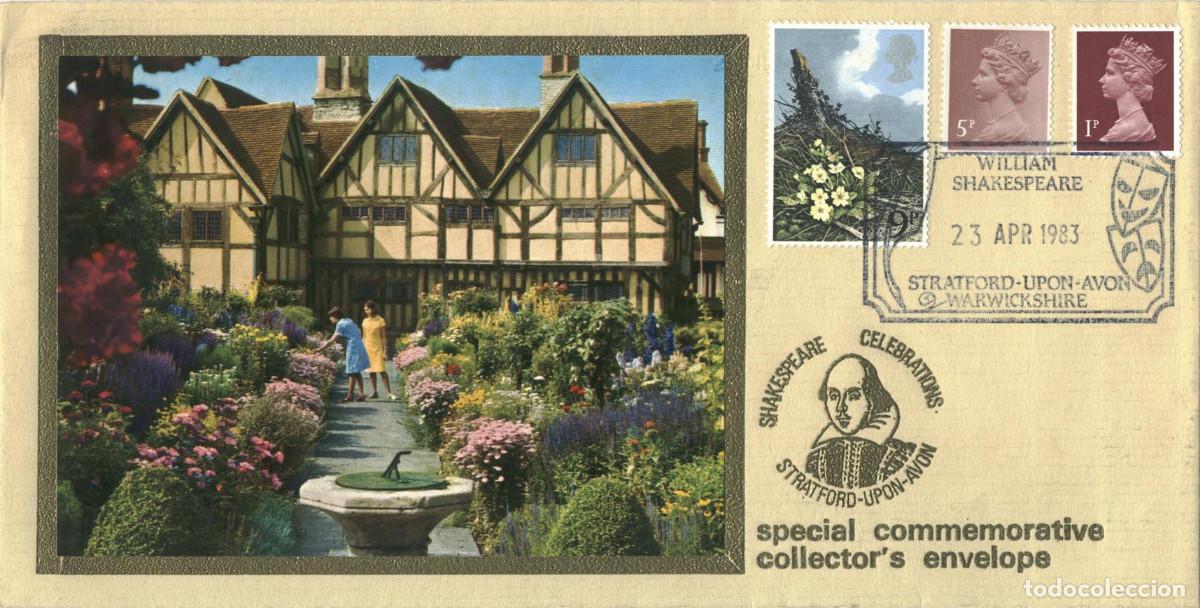 Sellos: William Shakespeare (Stratford-Upon-Avon - Warwickshire. 23 April 1983)_Tibor Reich FSIAD; 830423