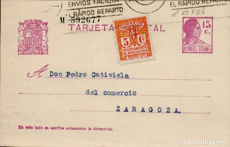 Sellos: FA4668. Tarjeta postal dirigida a Zaragoza - Foto 1