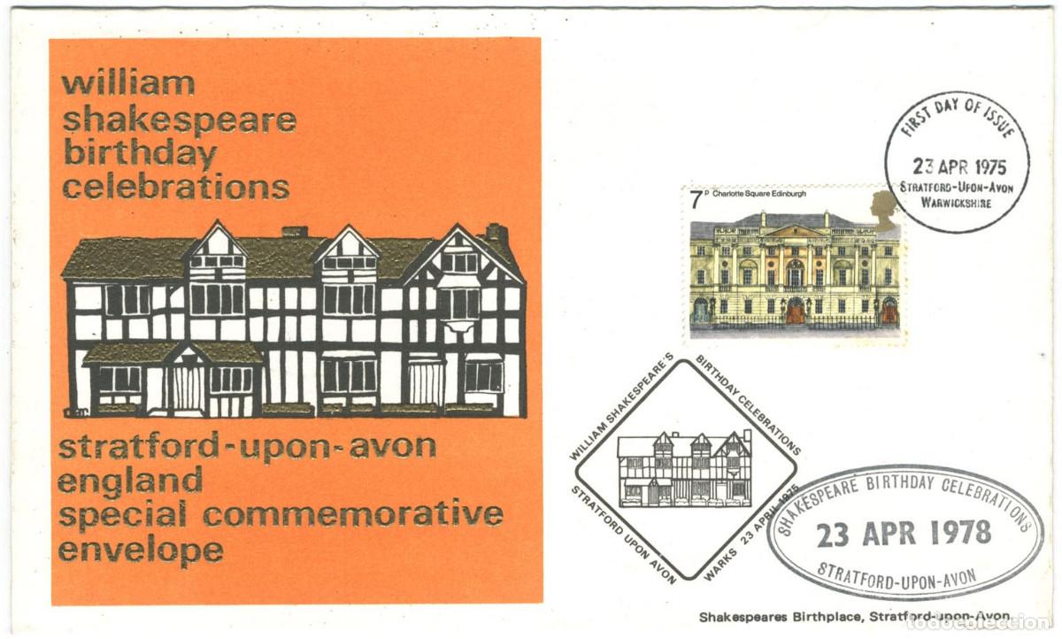 Sellos: Shakespeare's Bithplace (Stratford-Upon-Avon - 23 04 1975)_Tiatsa Philatelic Centre; 7504-1 e