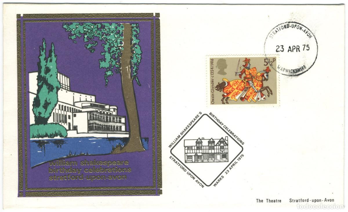 Sellos: Shakespeare Birthday Celebrations. The Theatre (Stratford 1975)_Tiatsa Philatelic Centre; 7504-8.