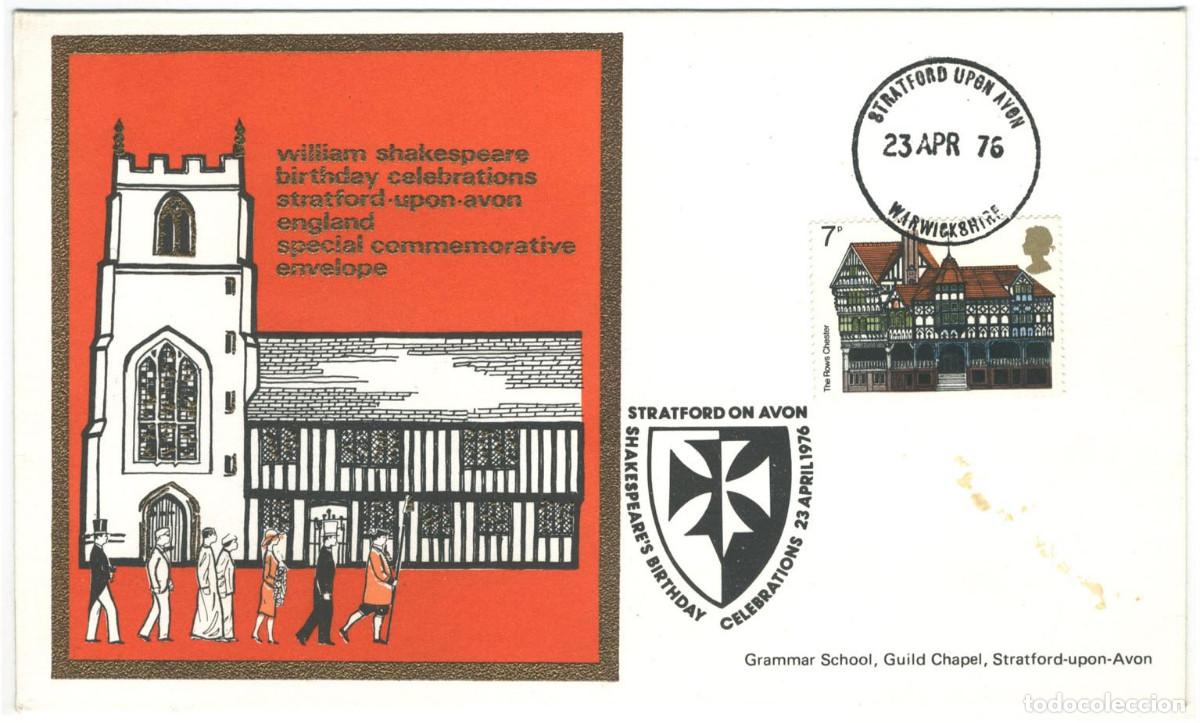 Sellos: Grammar School (Stratford-Upon-Avon - Warwickshire. 23 April 1976)_Tiatsa Philatelic Centre; 7604-90