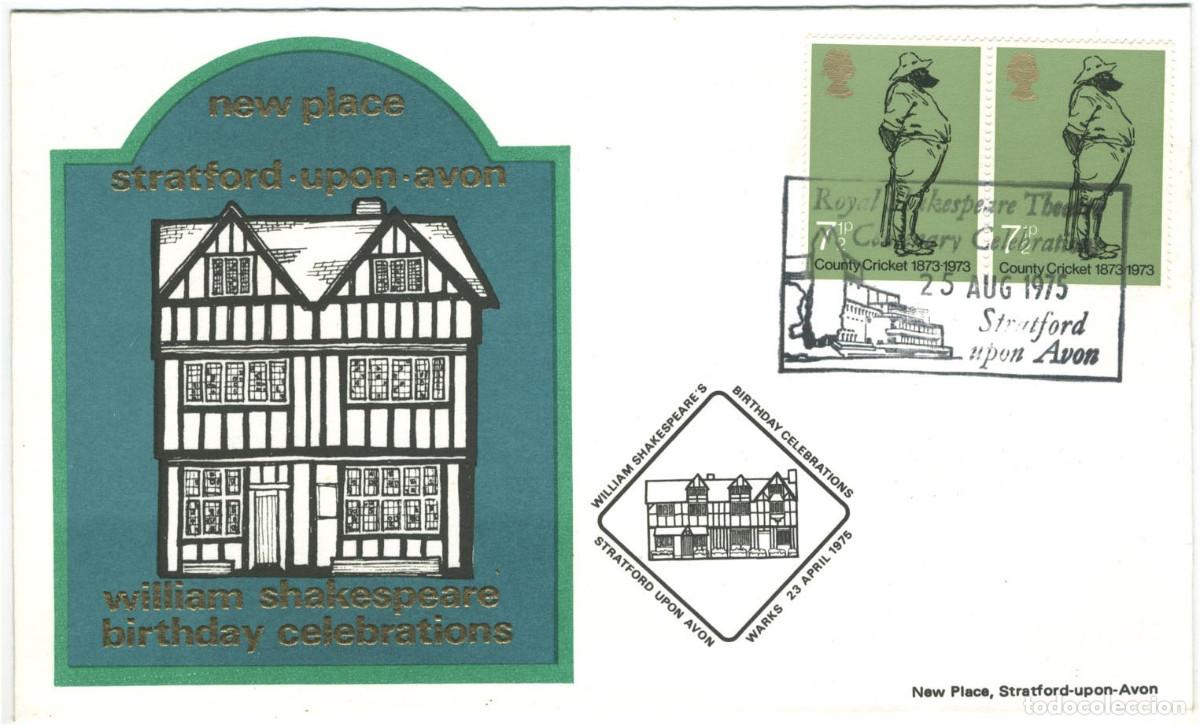 Sellos: Shakespeare Birthday Celebrations. New Place (Stratford-Upon-Avon. 25 August 1975)_Tiatsa; 7504-5 a