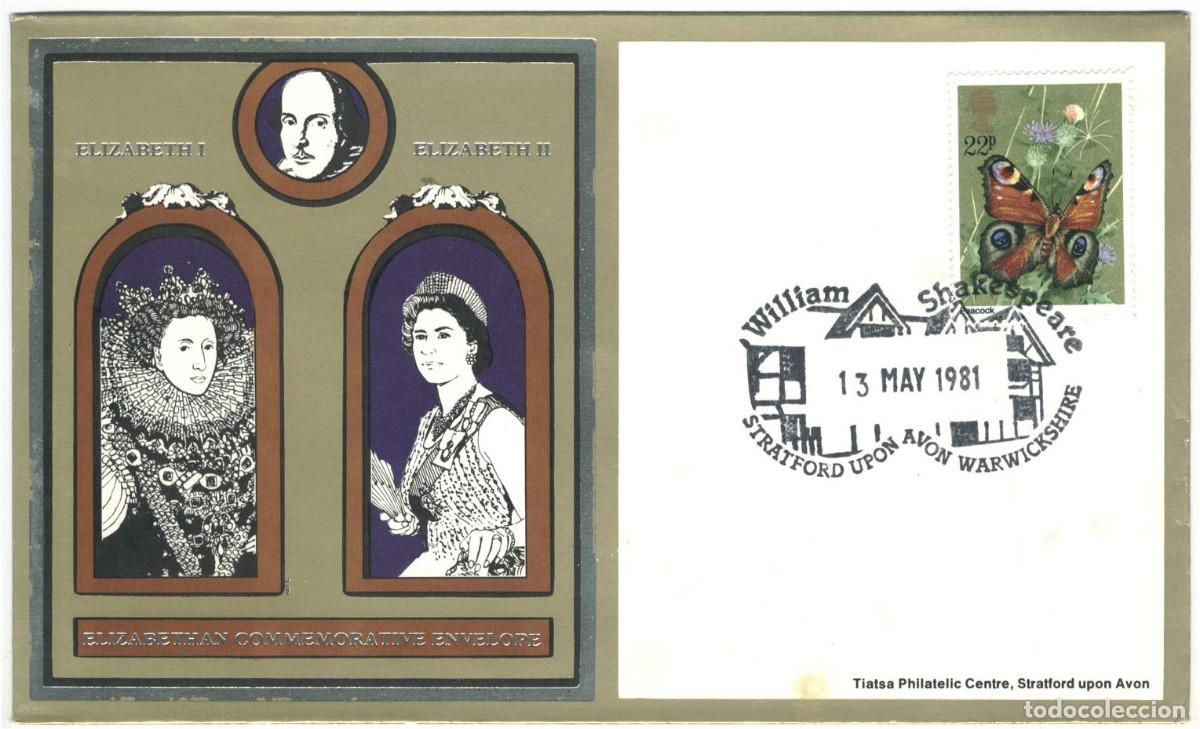 Sellos: Elizabeth Commemorative Envelope (Stratford 1981)_Tiatsa Philatelic Centre; 7705-12
