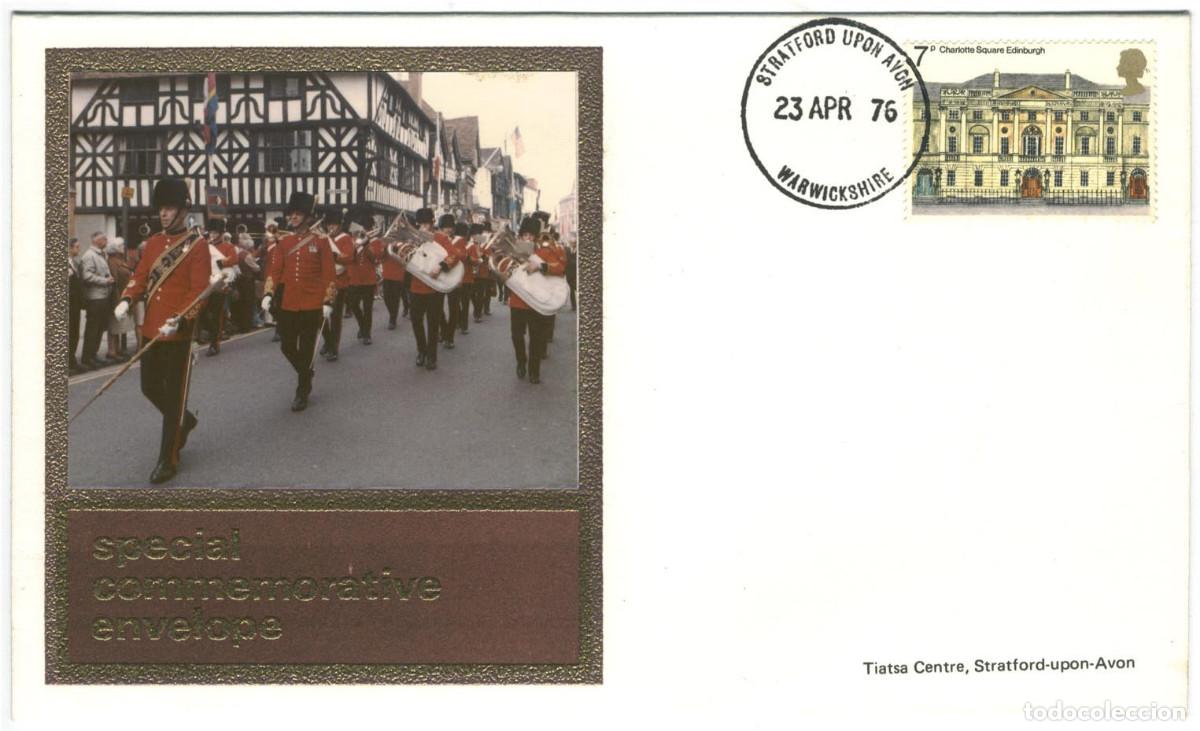 Sellos: Special Commemorative Envelope (Stratford-Upon-Avon. 23 April 1976) b_Tiatsa Philatelics; 7604-10 A