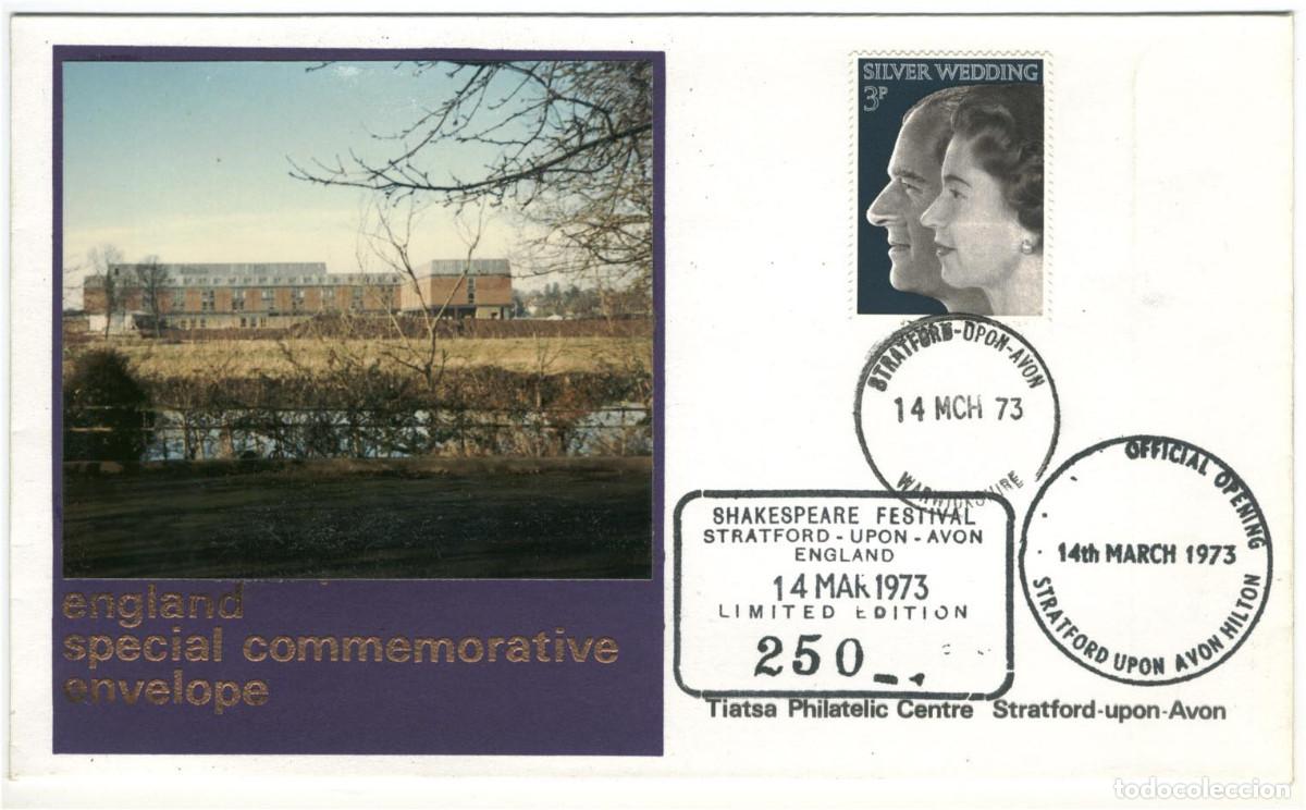 Sellos: England Special Commemorative Envelope (Stratford-Upon-Avon. 14 March 1973)_Tiatsa Philatelic Centre