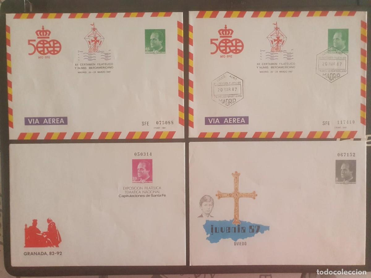 Sellos: SOBRES ENTERO POSTALES EDIFIL 7 + 8 +9 (*) + 7 PD ESPA&Ntilde;A 1987