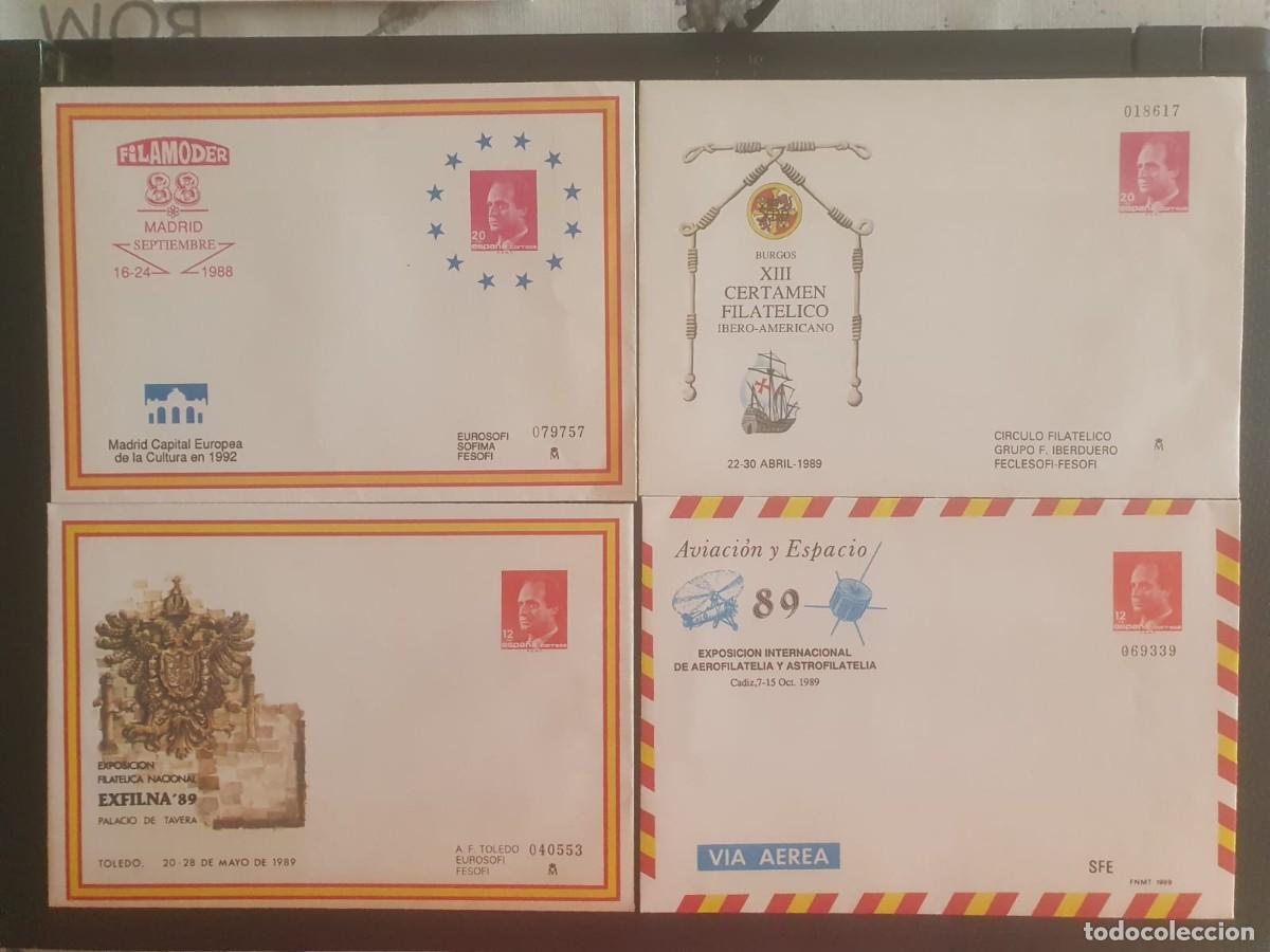 Sellos: SOBRES ENTERO POSTALES EDIFIL 11 + 12 + 13 +14 (*) ESPA&Ntilde;A 1989