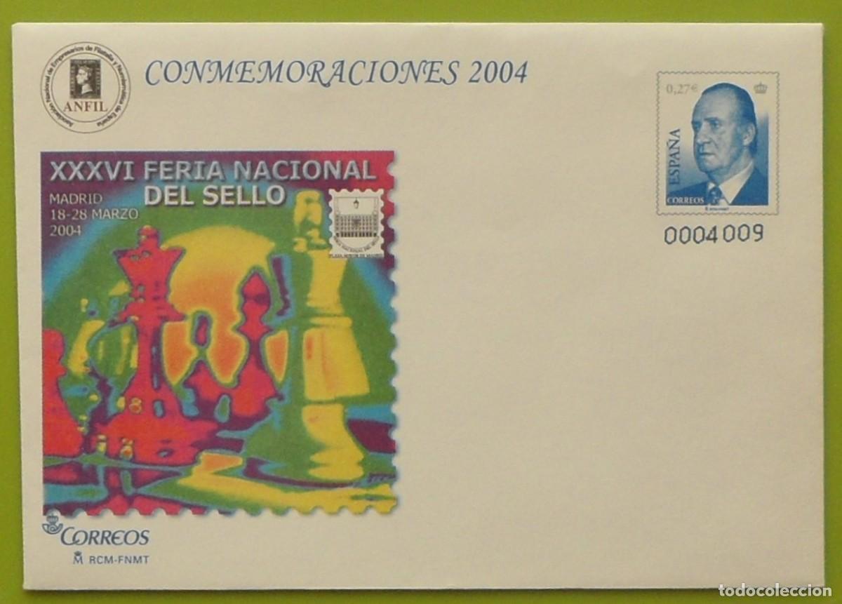 Sellos: 2004-ESPA&Ntilde;A-SOBRES ENTERO POSTALES-VER FOTO-N&ordm;90-FERIANACIONAL DEL SELLO-MADRID