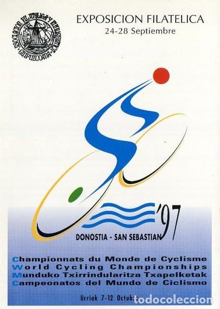 Sellos: 1997--ESPA&Ntilde;A-TARJETAS ENTERO POSTALES-VER FOTO-N&ordm;35-EXPO.FILATELICA CAMPEONATOS DEL MUNDO DE CICLISM