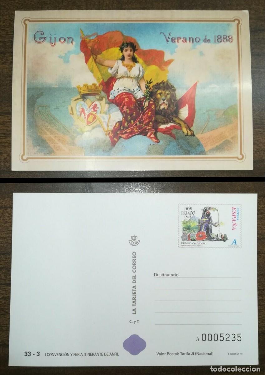 Sellos: 2001-ESPA&Ntilde;A-TARJETAS ENTERO POSTALES-VER FOTO-N&ordm;77-GIJON