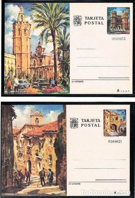 Sellos: 1974-TARJETAS ENTERO POSTALES-VER FOTO-N&ordm;105/6-TURISMO VALENCIA-CACERES