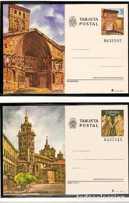 Sellos: 1980-TARJETAS ENTERO POSTALES-VER FOTO-N&ordm;123/4-TURISMO-LOGRO&Ntilde;O-TERUEL