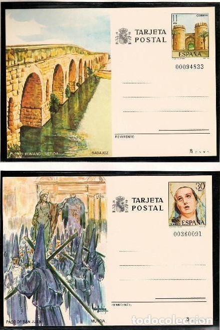 Sellos: 1984-TARJETAS ENTERO POSTALES-VER FOTO-N&ordm;137/8-TURISMO-BADAJOZ-MURCIA