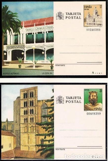 Sellos: 1985-TARJETAS ENTERO POSTALES-VER FOTO-N&ordm;139/40-TURISMO-LA CORU&Ntilde;A-GERONA