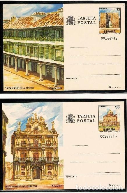 Sellos: 1986-TARJETAS ENTERO POSTALES-VER FOTO-N&ordm;141/2-TURISMO-CIUDAD REAL-NAVARRA