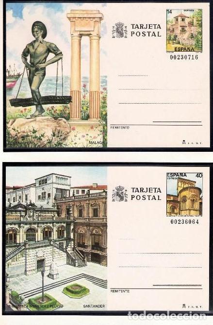 Sellos: 1987-TARJETAS ENTERO POSTALES-VER FOTO-N&ordm;143/4-TURISMO-MALAGA-SANTANDER