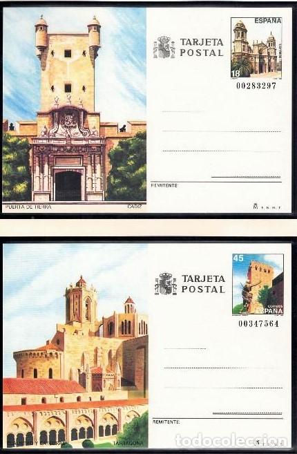 Sellos: 1988-TARJETAS ENTERO POSTALES-VER FOTO-N&ordm;145/6-TURISMO-CADIZ-TARRAGONA