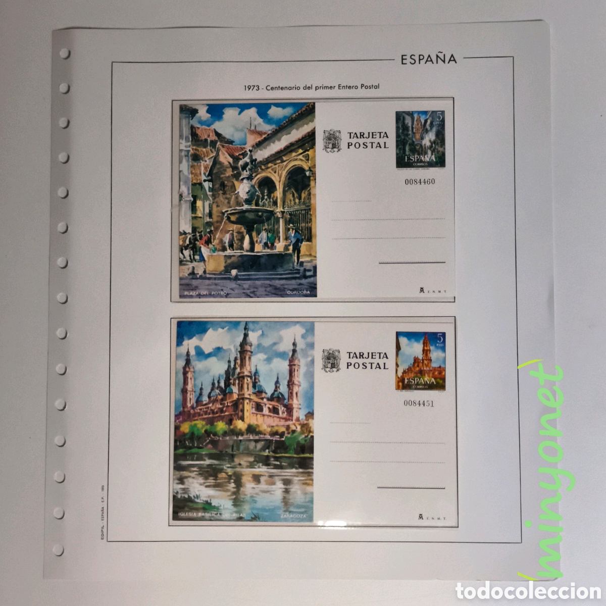 Sellos: Hoja Edifil Entero postal 103 y 104