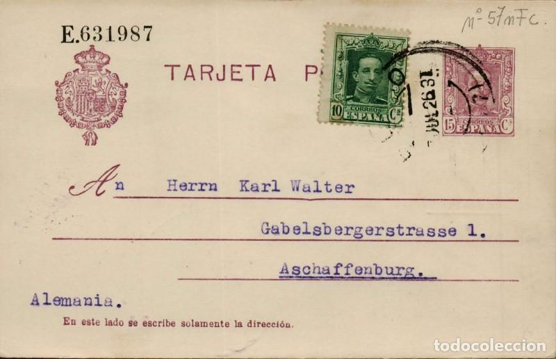 Sellos: FA4487. 1926, Tarjeta postal dirigida a Aschaffenburg (Alemania)