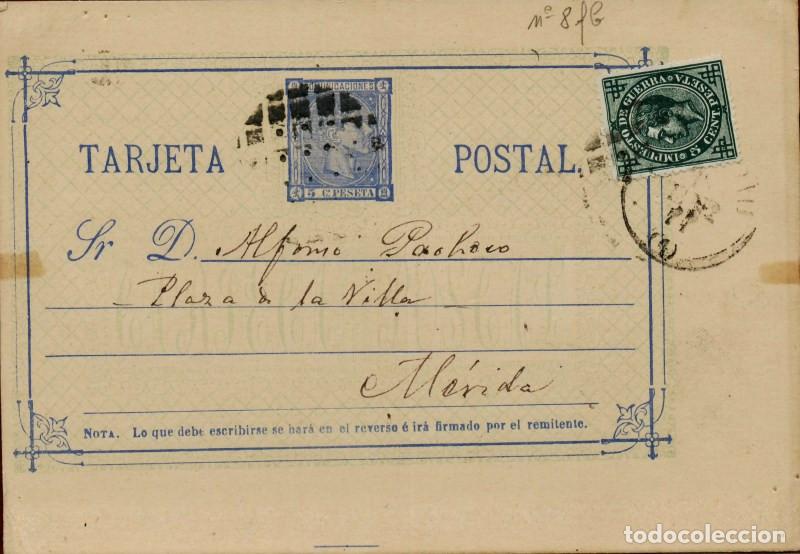 Sellos: FA4548. Tarjeta postal de Madrid a Merida - Foto 1
