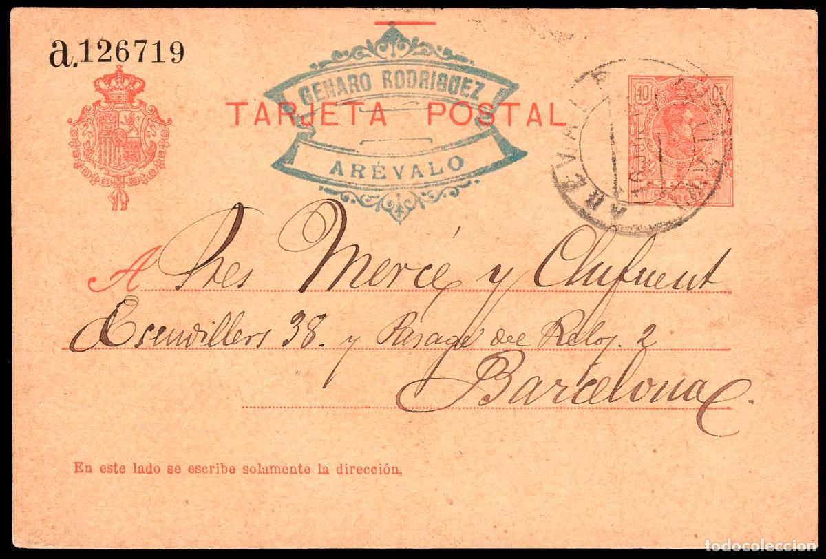 Sellos: &Aacute;vila - Edi o EP 49B - Entero postal serie &rdquo;a&rdquo; Mat &rdquo;Ar&eacute;valo 16/6/16&rdquo;
