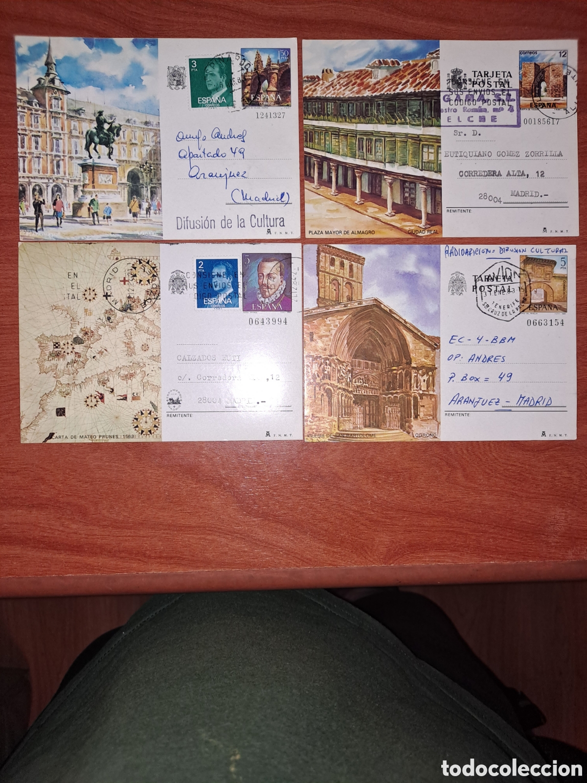 Sellos: Lote 4 Tarjetas Entero Postales Espa&ntilde;a