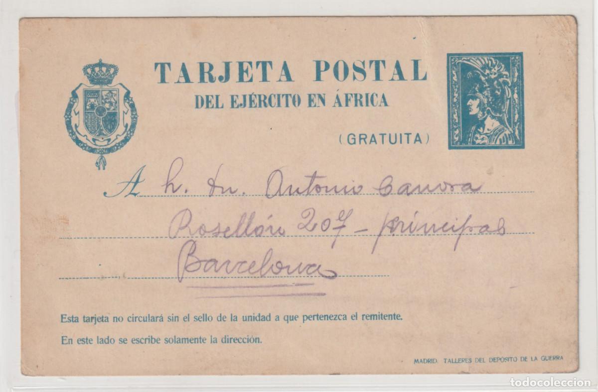 Briefmarken: Entero postal militar. 1921 Alfonso XIII Tarjeta Postal del Ej&eacute;rcito en Africa. Edifil 2. Usada.