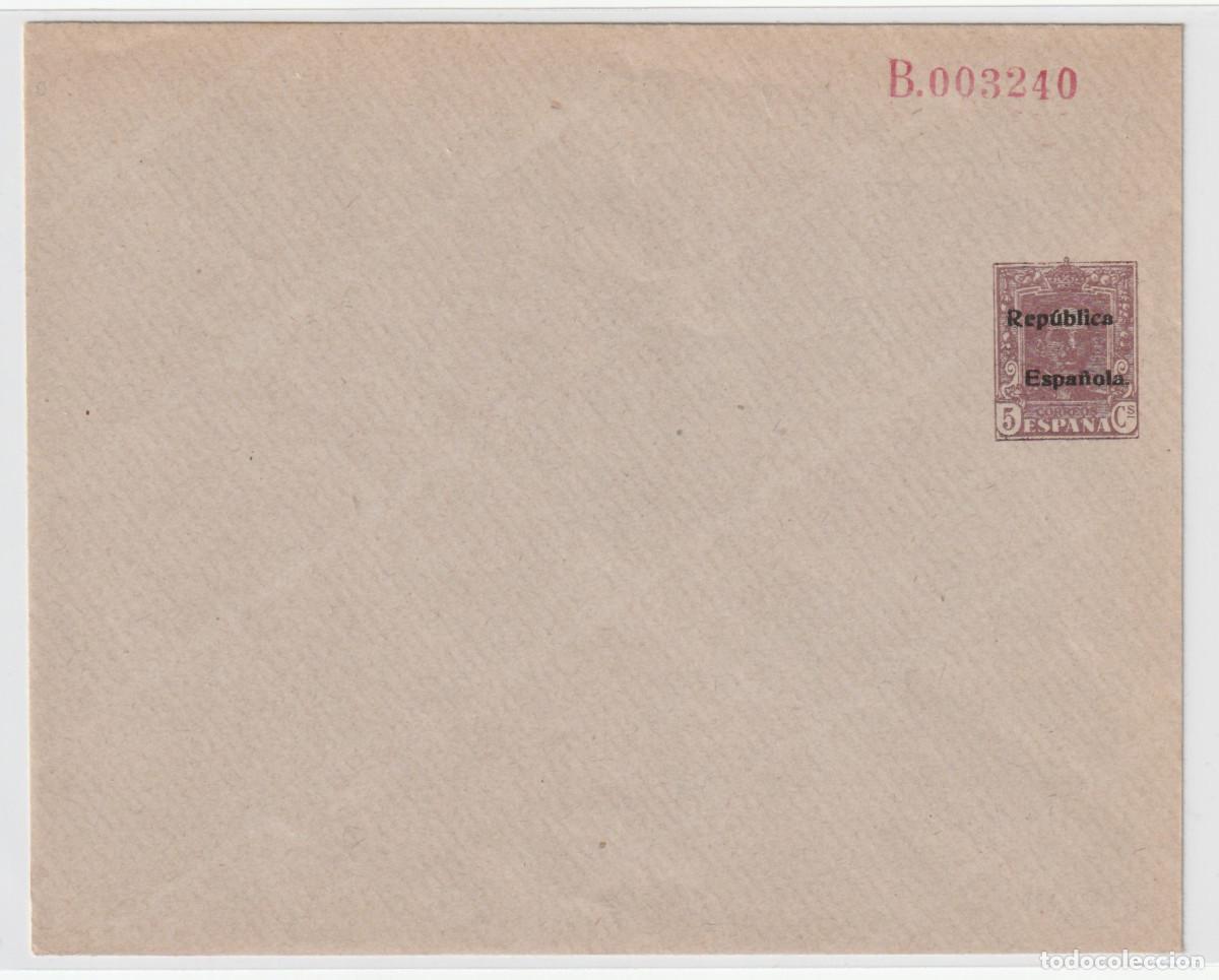 Briefmarken: Sobre entero postal. 1931-1939 Rep&uacute;blica Espa&ntilde;ola. Edifil 58. Nuevo.