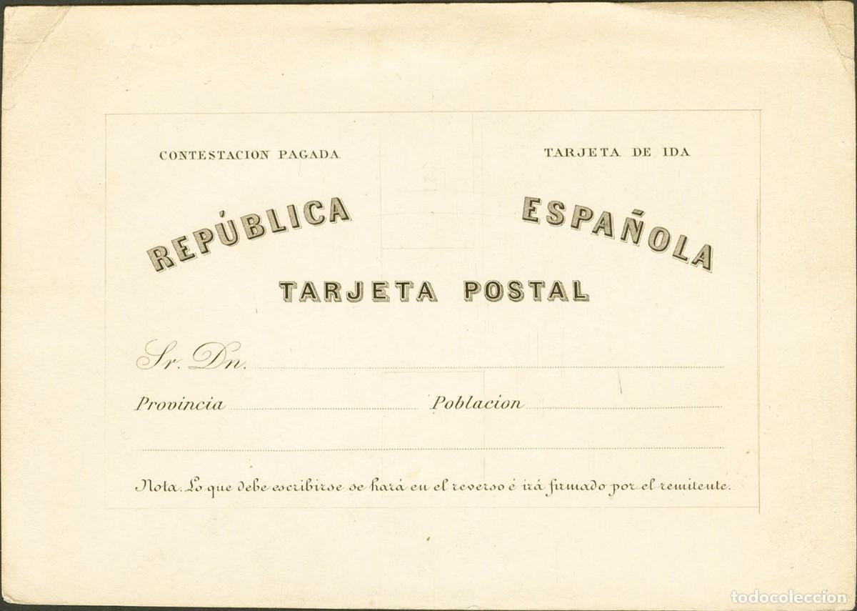 Selos: 1874.MNG.Ed:(*)6PaEP.Entero Postal.1&ordf;Rep&uacute;blica.Sin valor,negro.PRUEBA CALCOGRAFICA.Tarjeta de ida