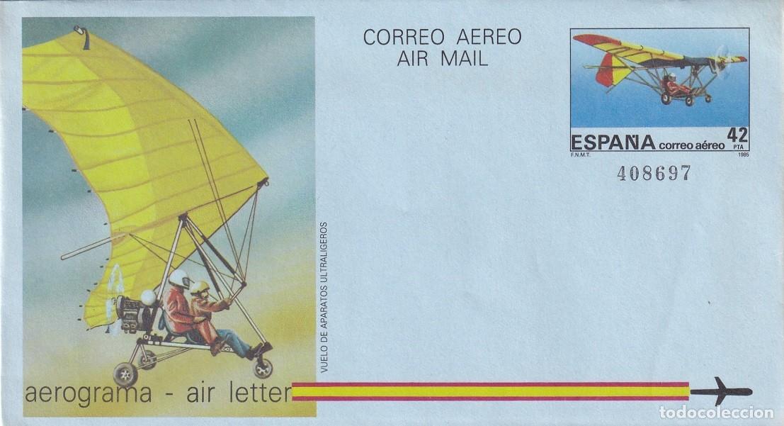 Sellos: Aerograma Espa&ntilde;a 1985 - Vuelo de Aparatos Ultraligeros - Edifil 210 - Aviaci&oacute;n deportiva Ultraligero