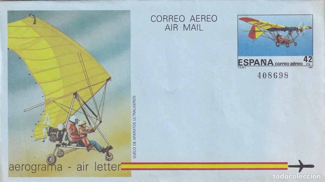 Sellos: Aerograma Espa&ntilde;a 1985 - Vuelo de Aparatos Ultraligeros - Edifil 210 - Aviaci&oacute;n deportiva Ultraligero