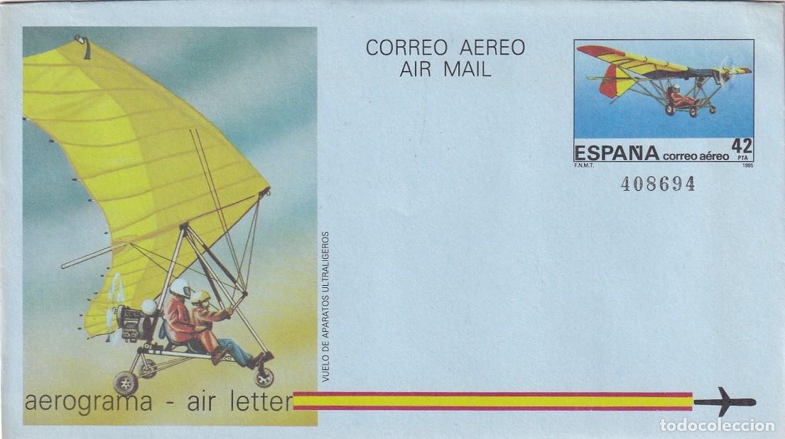 Sellos: Aerograma Espa&ntilde;a 1985 - Vuelo de Aparatos Ultraligeros - Edifil 210 - Aviaci&oacute;n deportiva Ultraligero