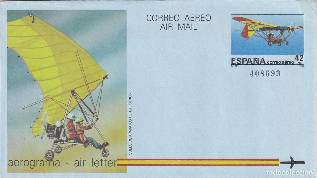Sellos: Aerograma Espa&ntilde;a 1985 - Vuelo de Aparatos Ultraligeros - Edifil 210 - Aviaci&oacute;n deportiva Ultraligero