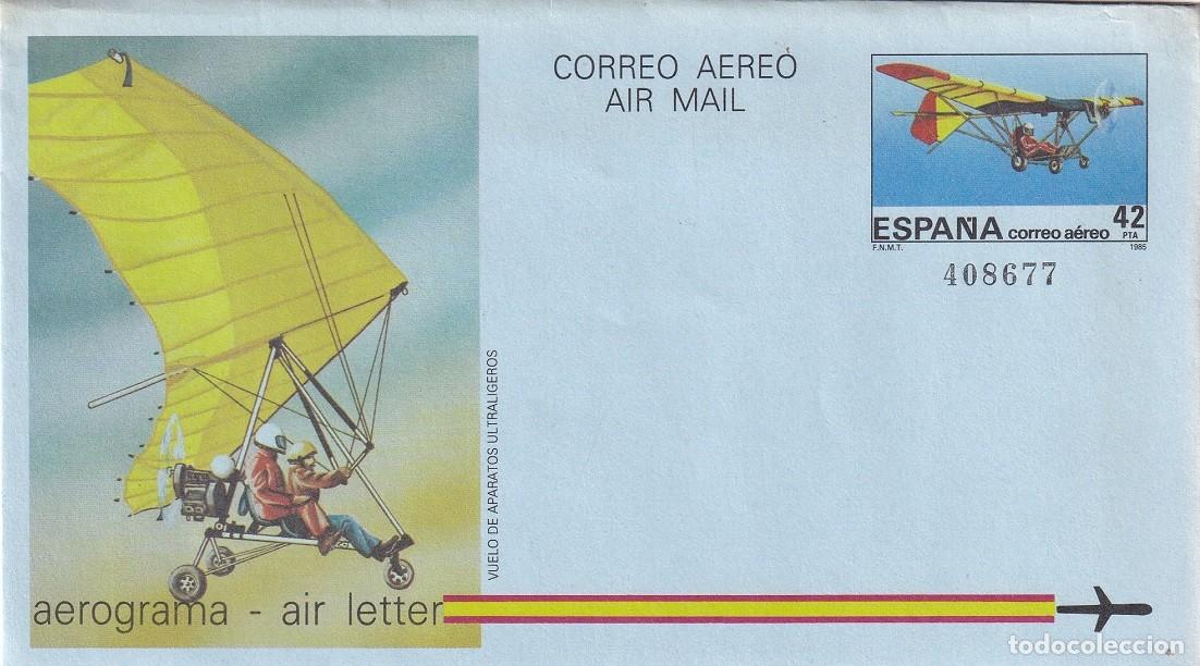 Sellos: Aerograma Espa&ntilde;a 1985 - Vuelo de Aparatos Ultraligeros - Edifil 210 - Aviaci&oacute;n deportiva Ultraligero
