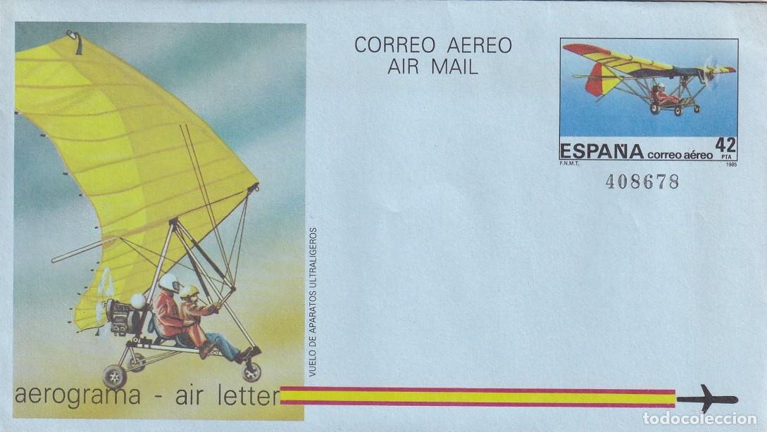 Sellos: Aerograma Espa&ntilde;a 1985 - Vuelo de Aparatos Ultraligeros - Edifil 210 - Aviaci&oacute;n deportiva Ultraligero