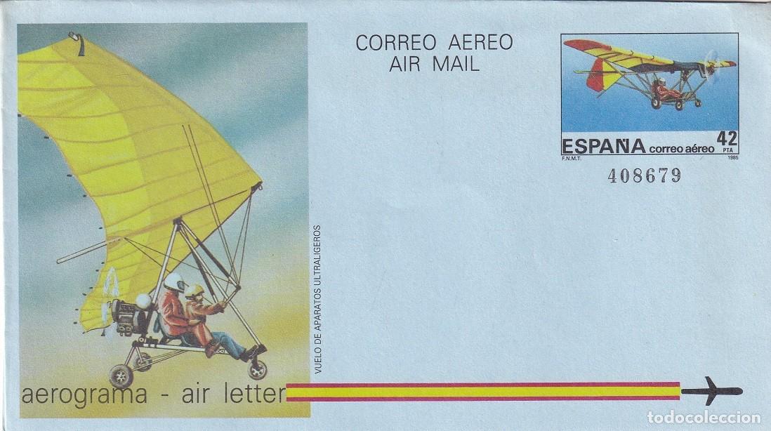 Sellos: Aerograma Espa&ntilde;a 1985 - Vuelo de Aparatos Ultraligeros - Edifil 210 - Aviaci&oacute;n deportiva Ultraligero