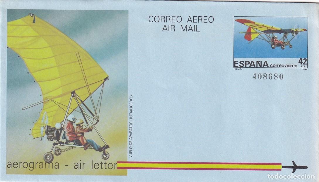 Sellos: Aerograma Espa&ntilde;a 1985 - Vuelo de Aparatos Ultraligeros - Edifil 210 - Aviaci&oacute;n deportiva Ultraligero