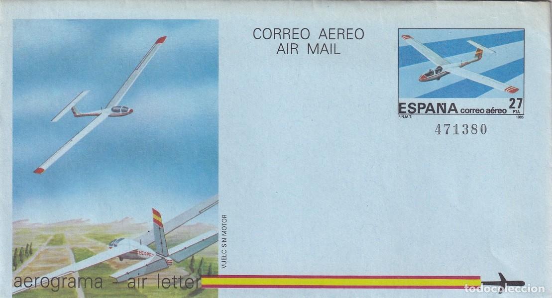 Francobolli: Aerograma Espa&ntilde;a 1985 - Vuelo sin Motor (Veleros) - Edifil 209 - Planeadores - Modelo entrenamiento