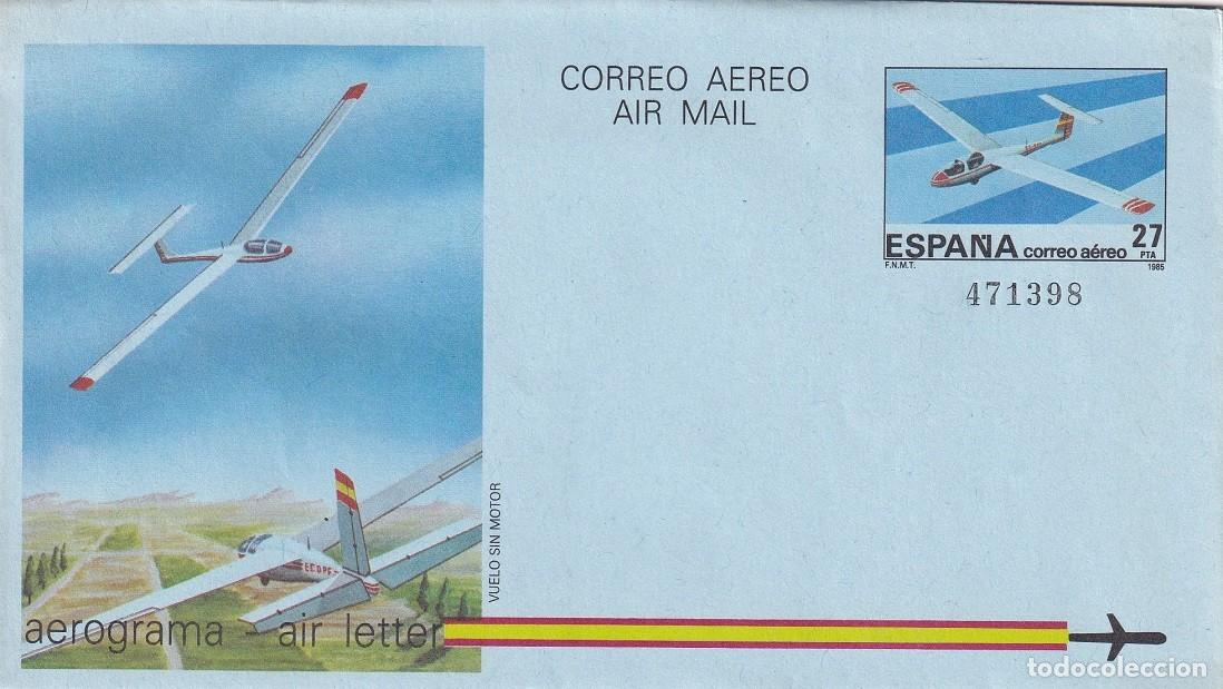 Sellos: Aerograma Espa&ntilde;a 1985 - Vuelo sin Motor (Veleros) - Edifil 209 - Planeadores - Modelo entrenamiento